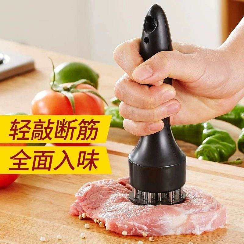 Stainless steel hole puncher, meat puncher, black 1 count