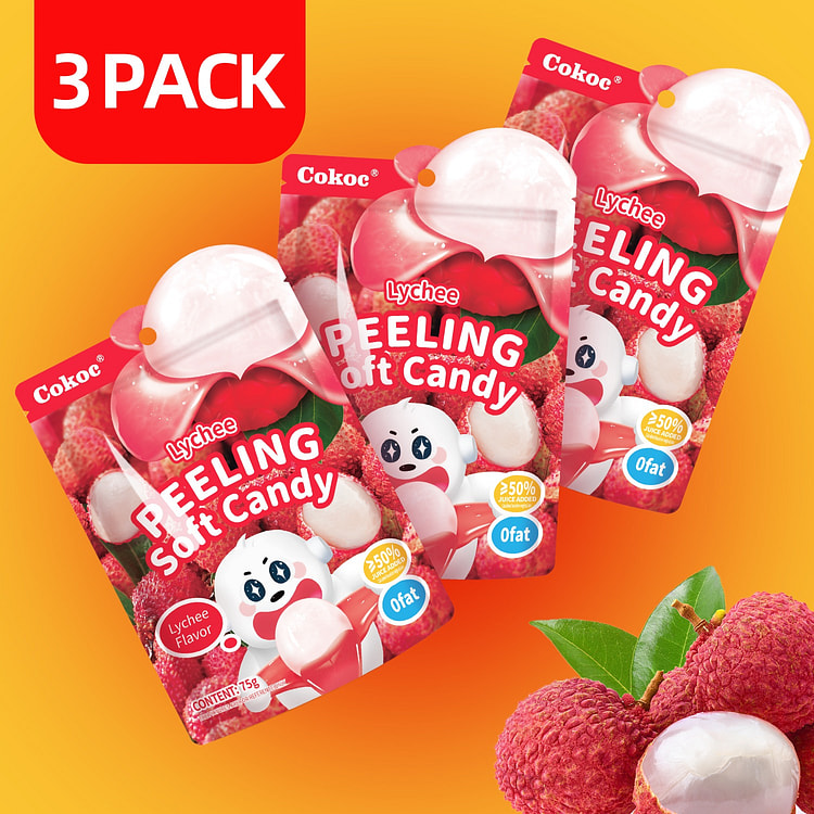 Cokoc 3 Bags of Fun Peeling Gummies Lychee