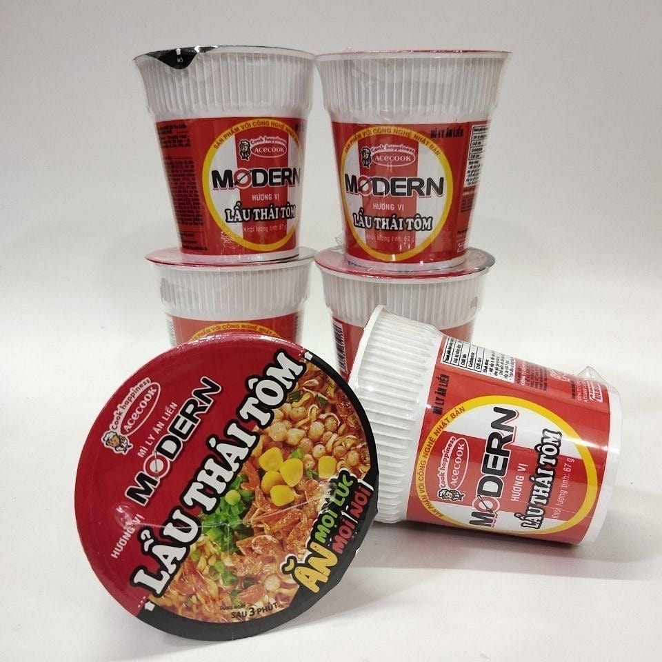 Vietnamese Dong Yin Gong Shrimp Instant Noodles Acecook Modern 5-Cup Mi Lau Thai 335 g