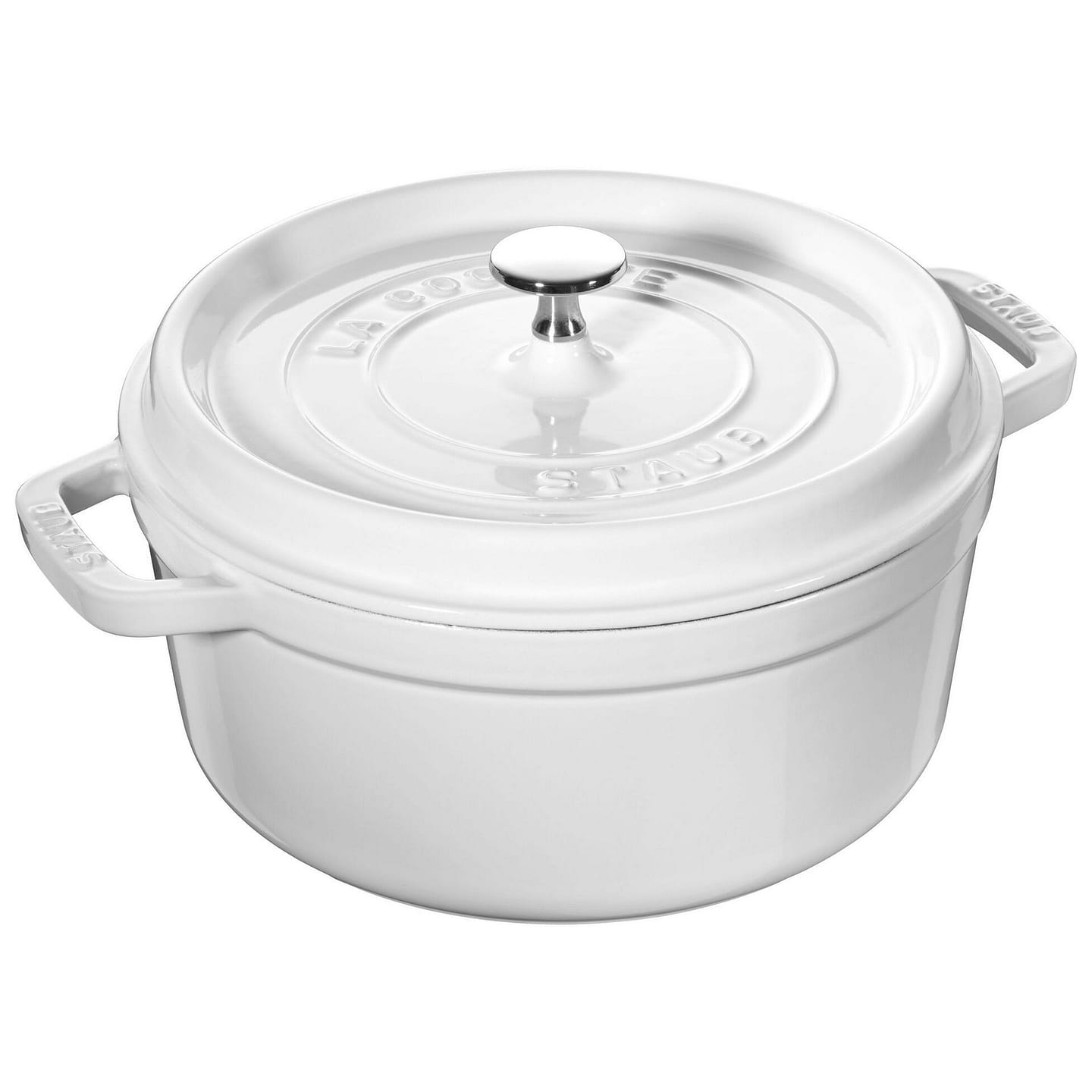 STAUB Cast Iron 7-qt Round Cocotte 7-qt / White 1 each
