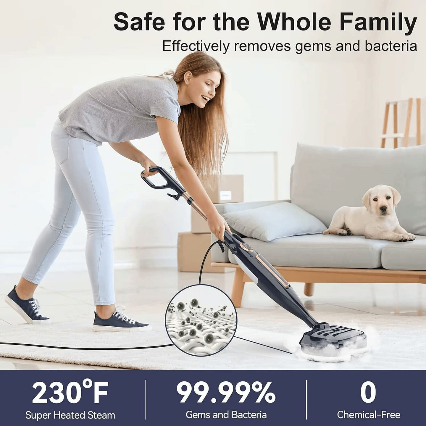 INSE VM6 Steam Mop Cleaner with Rotating Mop Pad 1 1 box