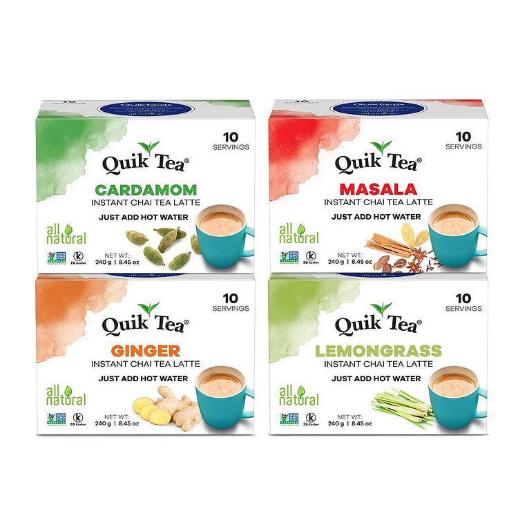 QuikTea Chai Tea Latte 4 Flavor Variety Pack 4 pack