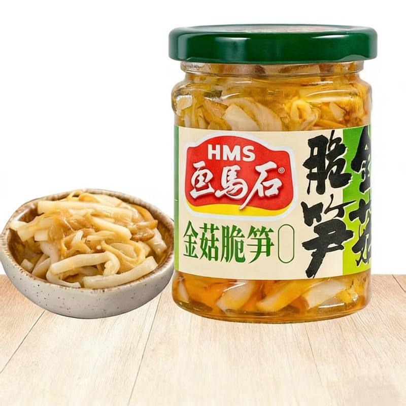 Hua Ma Stone Gold Mushroom Crispy Bamboo Shoots se 170 g