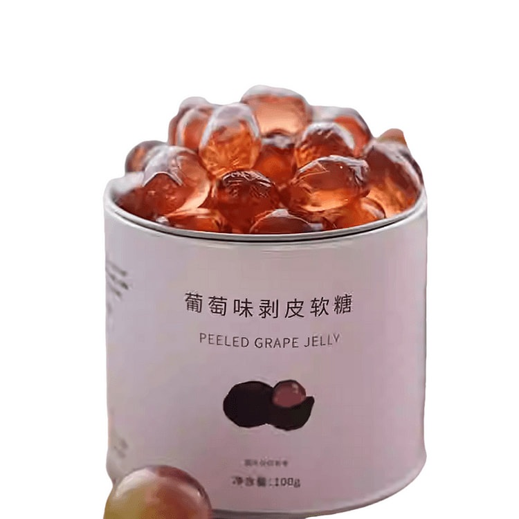【中国直邮】 夏午三点 水果剥皮软糖葡萄味100g果汁QQ橡皮糖休闲网红小零食糖果