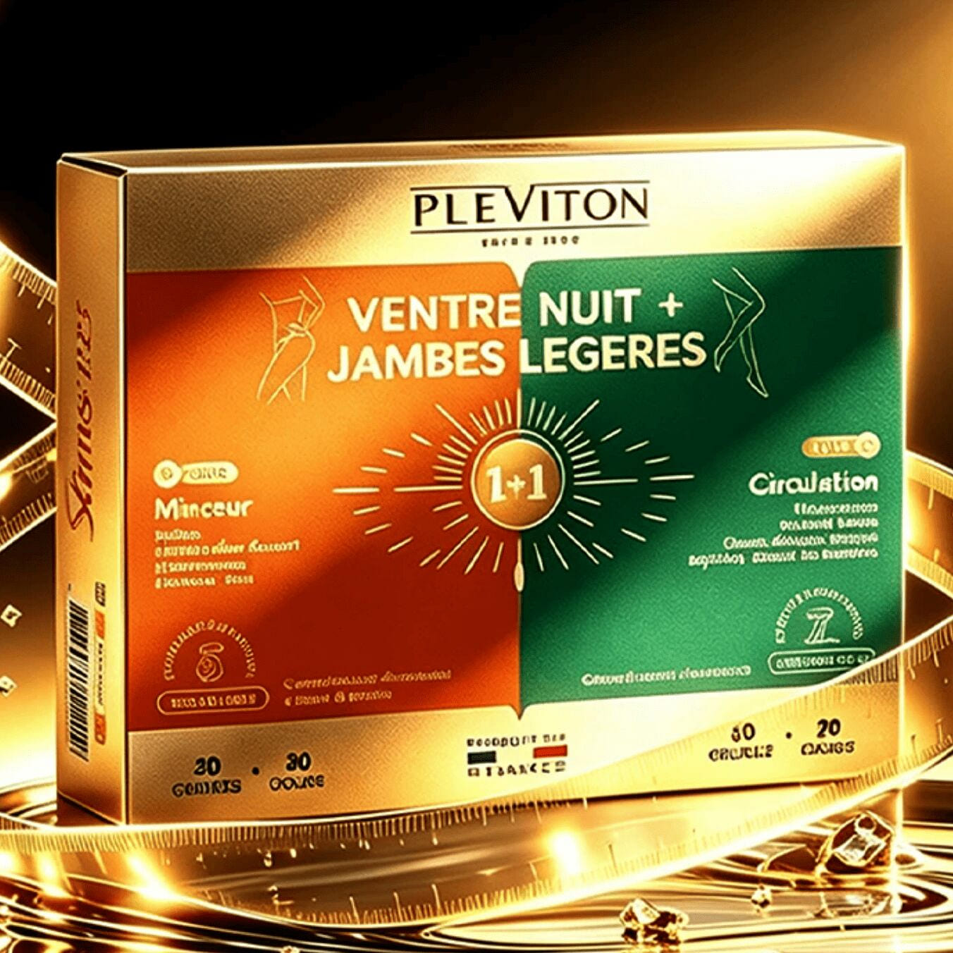 PLEVITON Flatter Stomach Night & Light Legs 80Caps 2 box