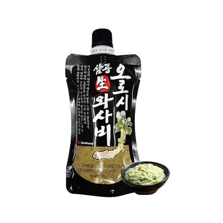Samkwang 辣根酱 3.53 盎司（100 克）、寿司生鱼片辣酱、芥末管