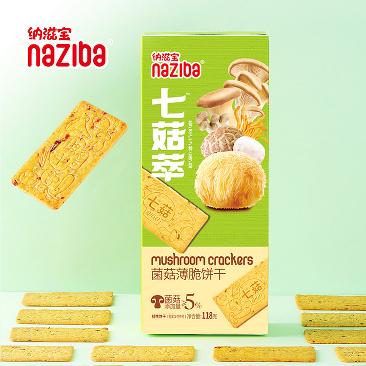 纳滋宝七菇萃菌菇薄脆饼干 118g*1盒