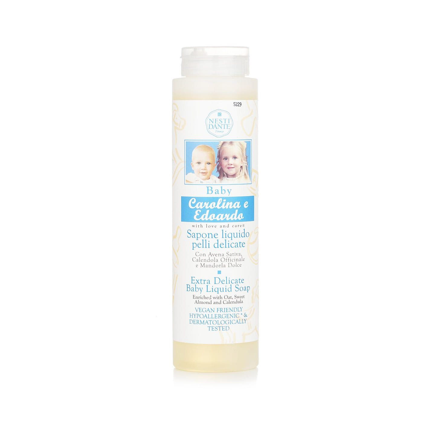 Nesti Dante Carolina & Edoardo Extra Fine Baby Oatmeal Soap, Sweet Almond & Calendula (Shower Gel) 300 ml