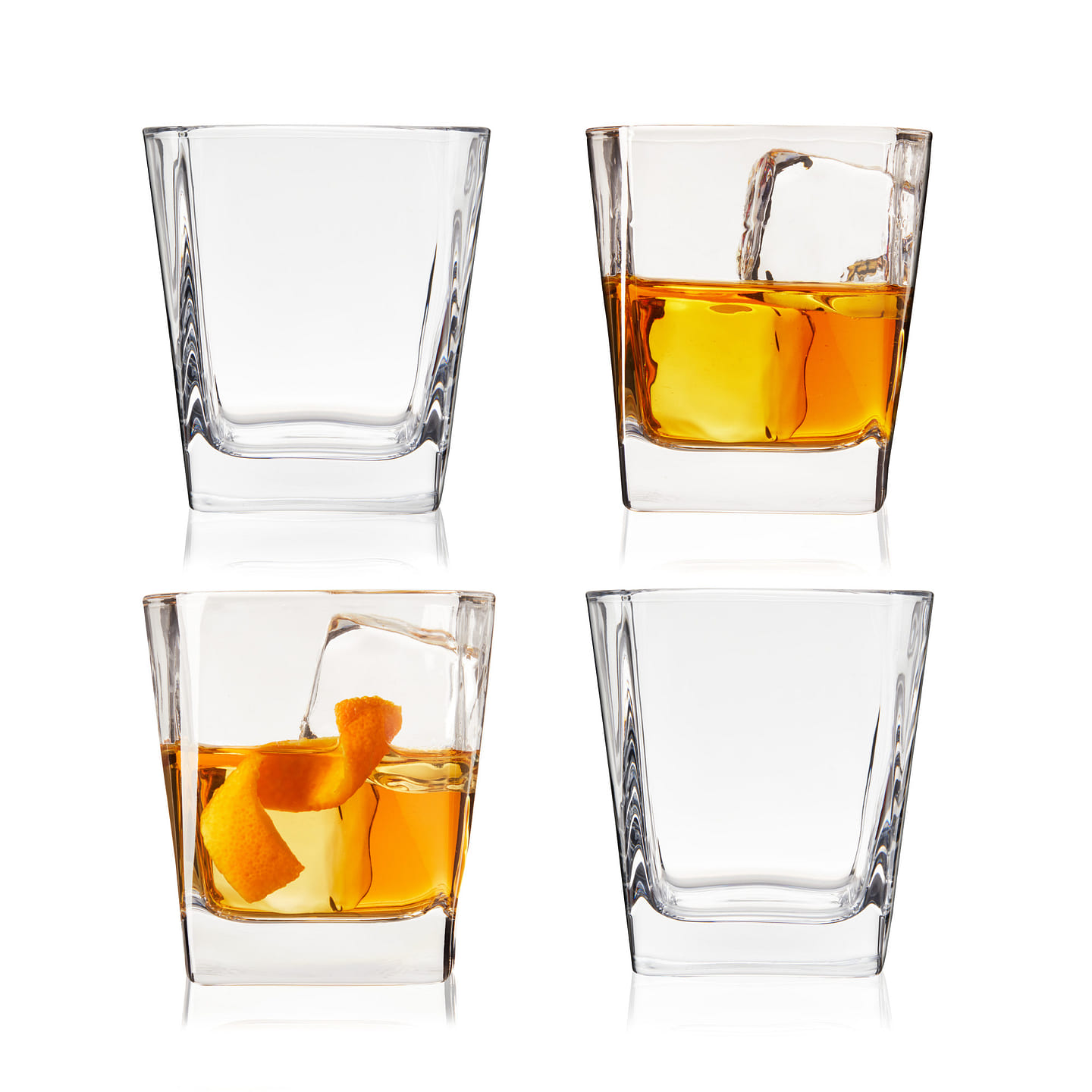 Square Rocks Glass, Set of 4 by True 4 each