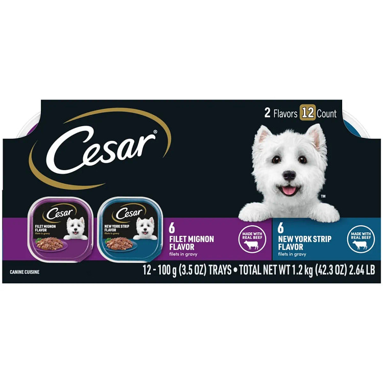 Cesar Adult Soft Wet Dog Food Variety Pack 12 Coun 100 pack