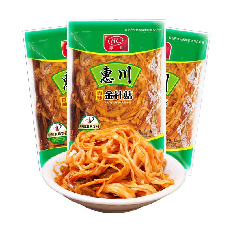 Huichuan spicy enoki mushroom 180*1 bag 180 g