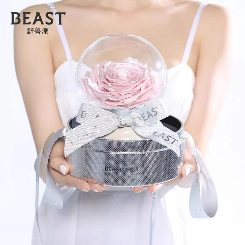 【THE BEAST】PRESERVED FRESH FLOWER CHAMPAGNE ROSE GIFT SET 300 g