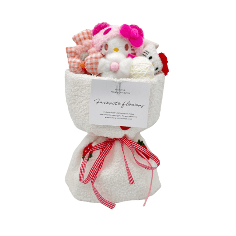 [Best Choice] Cute Kawaii Plush Toy Bouquet, Flowers, Birthday Gift, HelloKitty 1 each