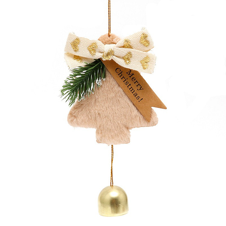 Christmas Tree Bell Ornament Decorations - Khaki 1 count
