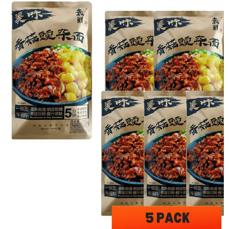 袁鲜 香菇豌杂面 宵夜速食拌面 238克*5袋 238 克