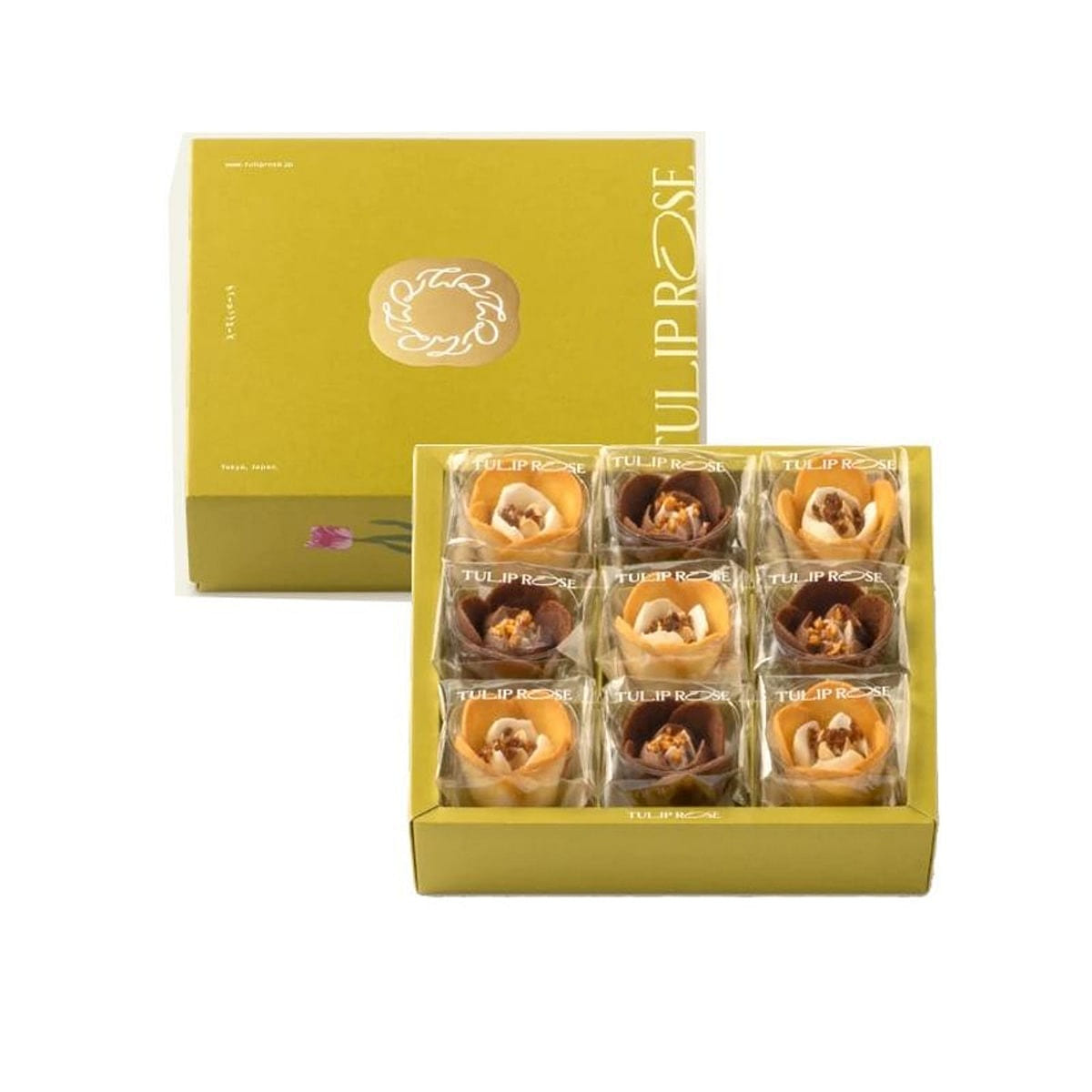 TULIP ROSE Flower Shaped Dessert 9pcs 1 케이스