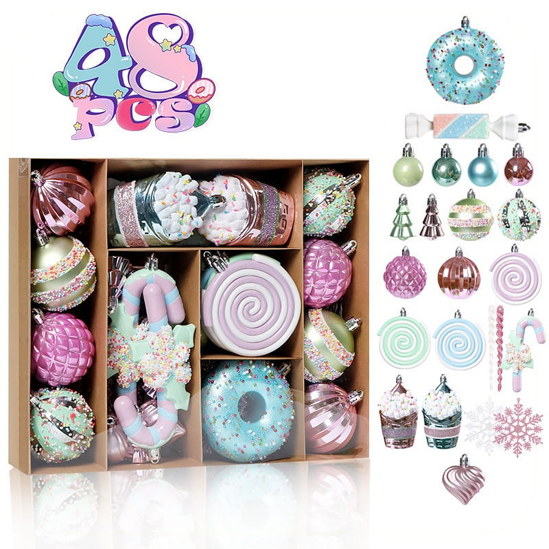 Christmas Large Size Colorful Ball Christmas Tree Decoration – 48pcs 1 each