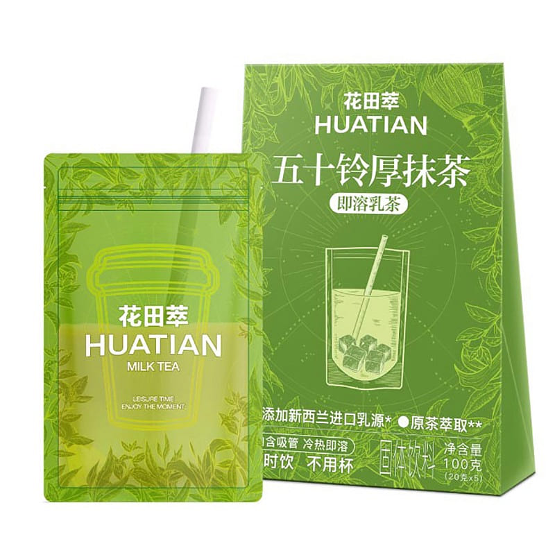 Huatian Matcha Instant Milk Tea 5 Sachets 100 g
