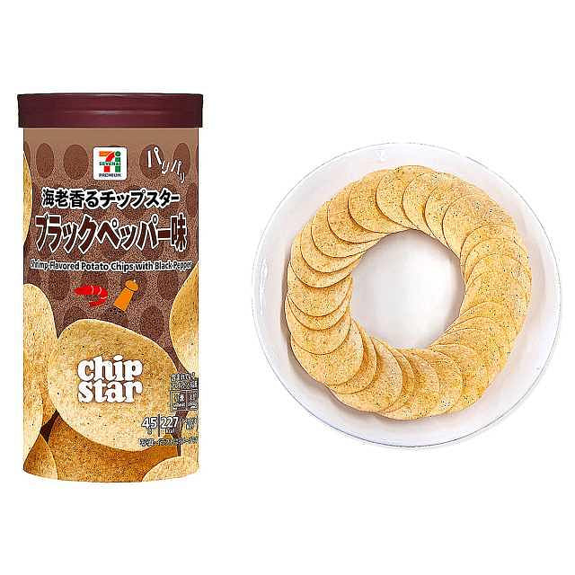 711黑胡椒虾味薯片 45克 1 份