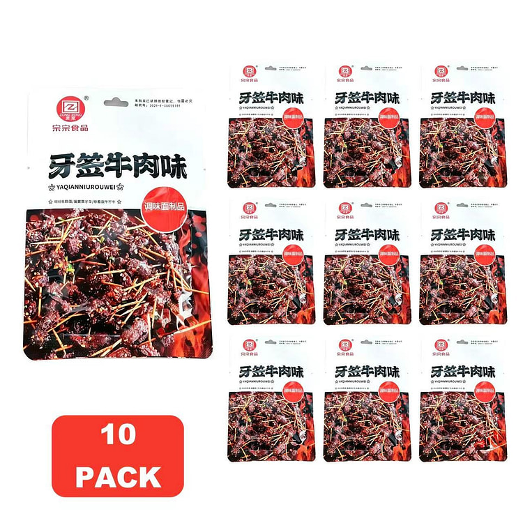 宗宗牙签牛肉味香辣素食网红解馋零食（10 pcs） 180 克