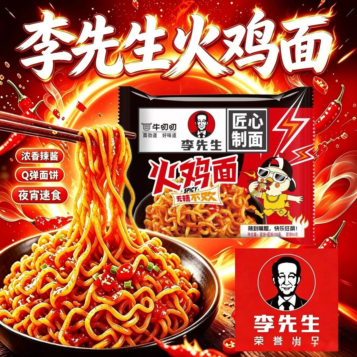 Extra Spicy Turkey Noodles 105g*5bags 1 g