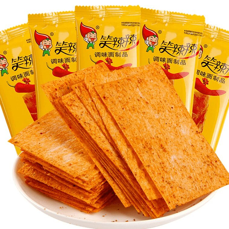 笑辣辣印度飞饼辣条干辣片童年怀旧零食 5包