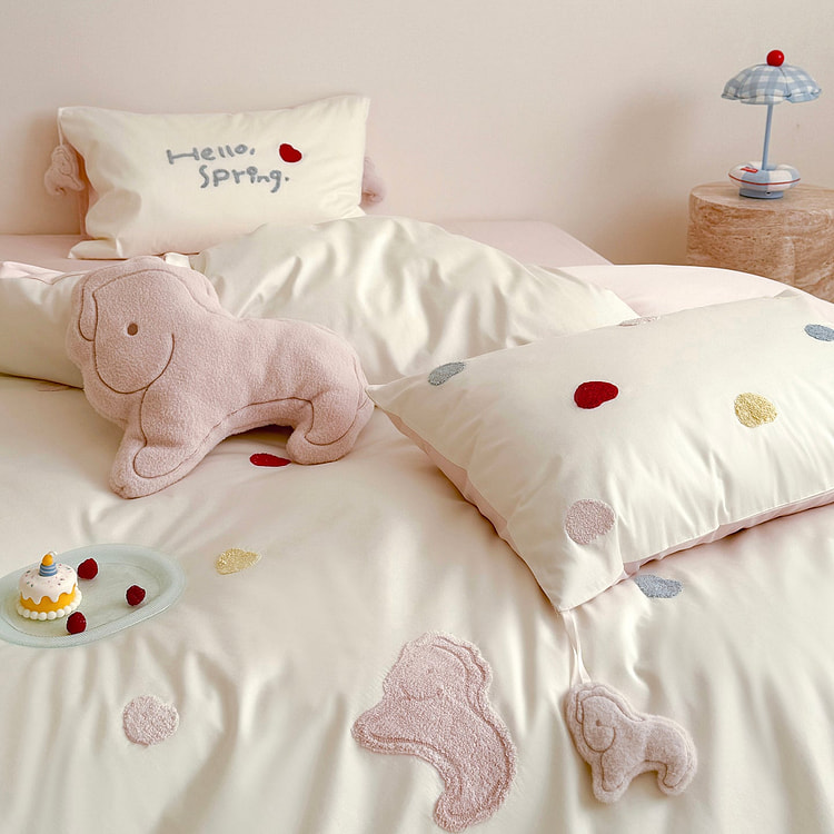 Spring Pony Ltd.Ed. Bedding Set(Fitted) White-Q 2000 g