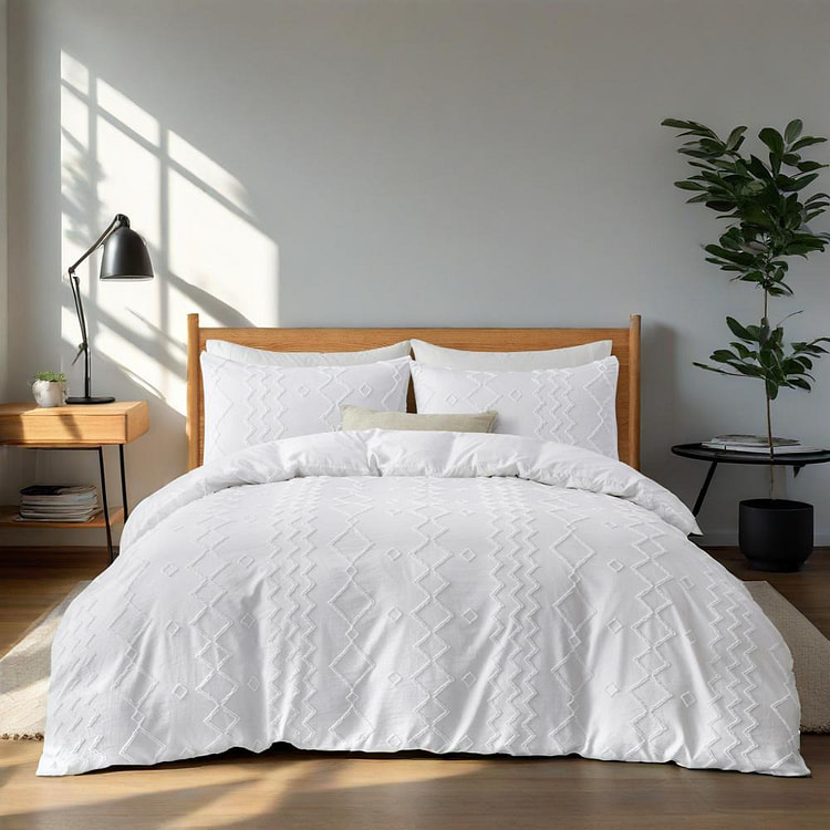UNIKOME Duvet Cover White King
