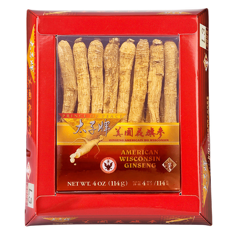 Prince of Peace Wisconsin American Ginseng Medium Large Long Roots, 4 oz 1 箱