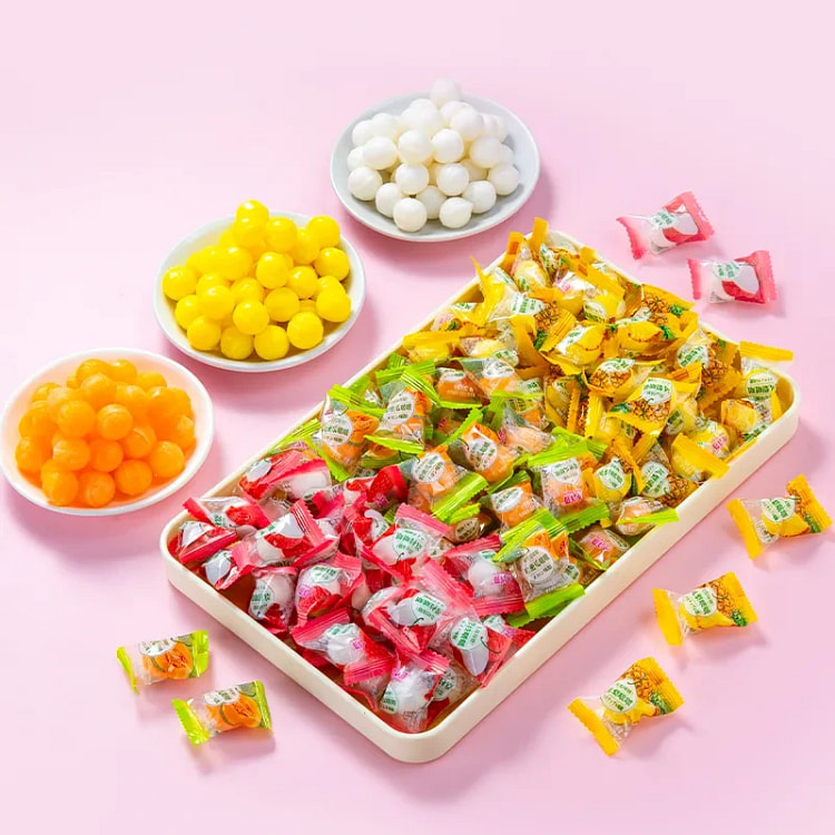 菠萝味糖荔枝果汁硬糖哈密瓜硬糖结婚喜糖招待零食