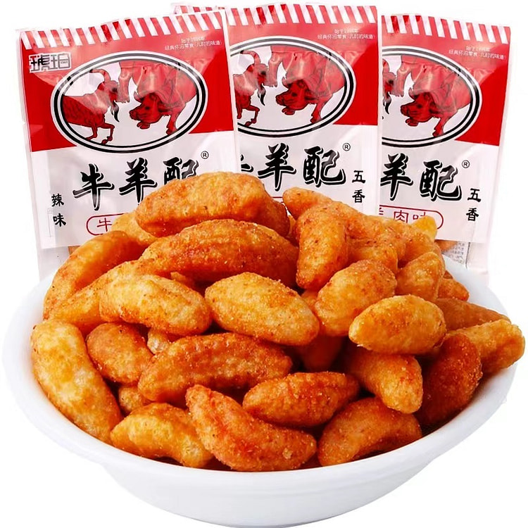 琥珀 牛羊配五香辣味经典怀旧小零食 22g*5包