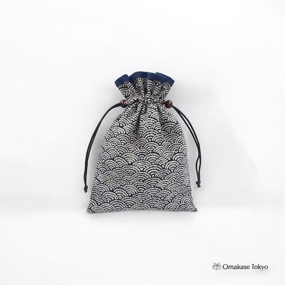 FUJITA Handcrafted Drawstring Bag-Navy 270 g