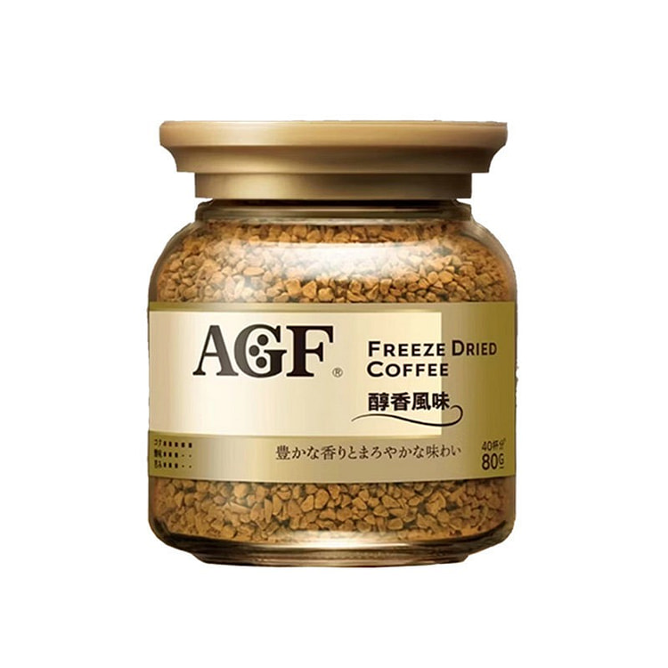 AGF咖啡金罐冻干速溶黑咖啡提神无蔗糖美式咖啡 80 克
