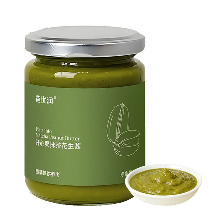 开心果抹茶颗粒花生酱 高蛋白 低脂肪 - 100g 1 瓶