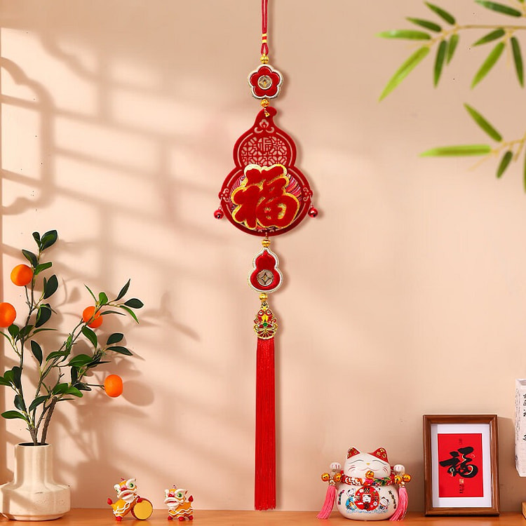 新年挂件2026新款毛毡挂饰 福禄葫芦装饰 1 个