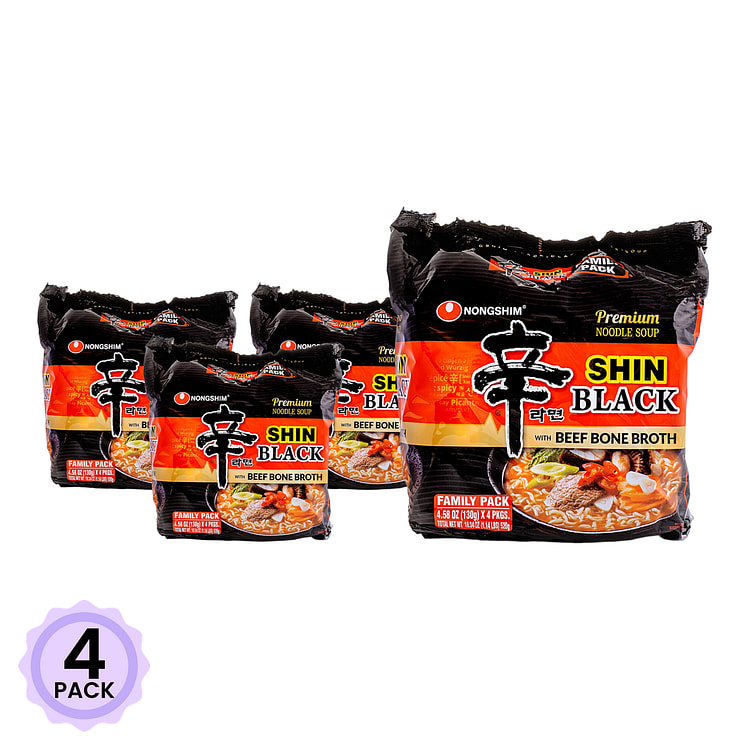 农心 辛拉面 黑色家庭装 130g*4 520 克*4 包