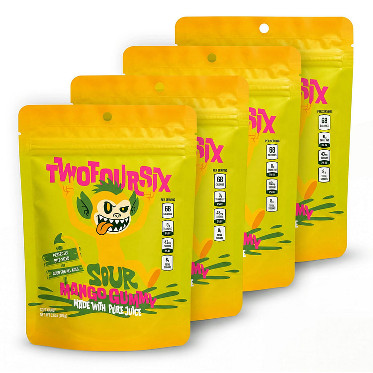 TwoFourSix Sour Mango Gummies 4pack 3.6 oz*4 pack