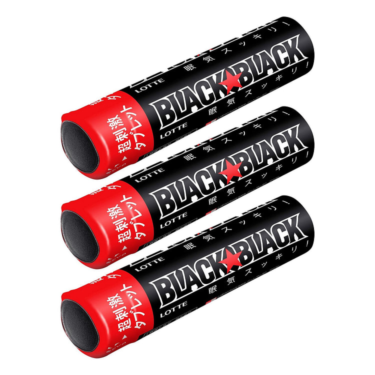 LOTTE BLACK BLACK Super Stimulating Mint Candy x3 96 g