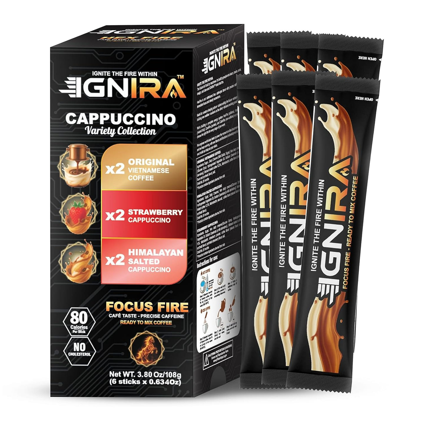 IGNIRA 即溶咖啡混搭:原味、草莓、鹹味 6入 1 盒