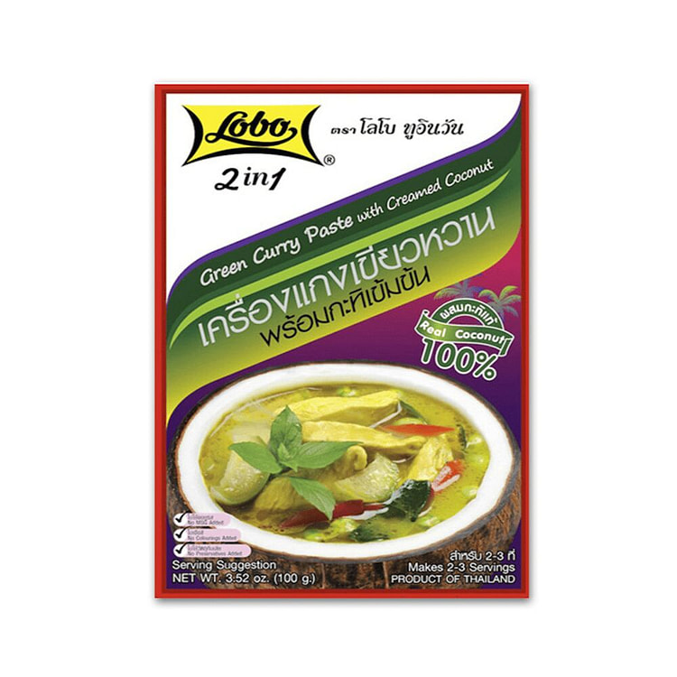 LOBO Green Curry Paste with Creamed Coconut 100g 1 each