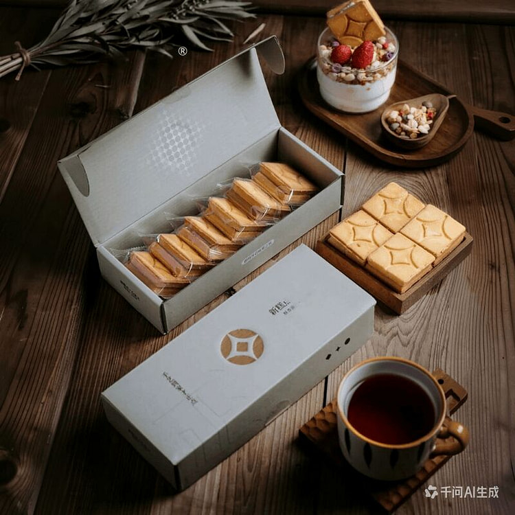 午喵 奶油焦糖酥方块酥夹心饼干下午茶点礼盒150g 150 克