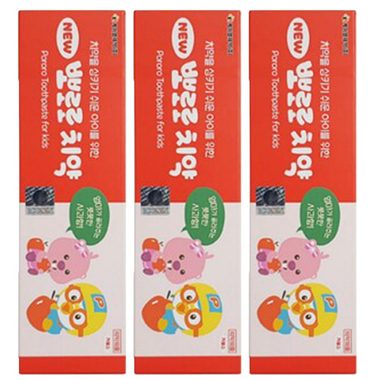 Pororo儿童牙膏（苹果味）90g 3包装