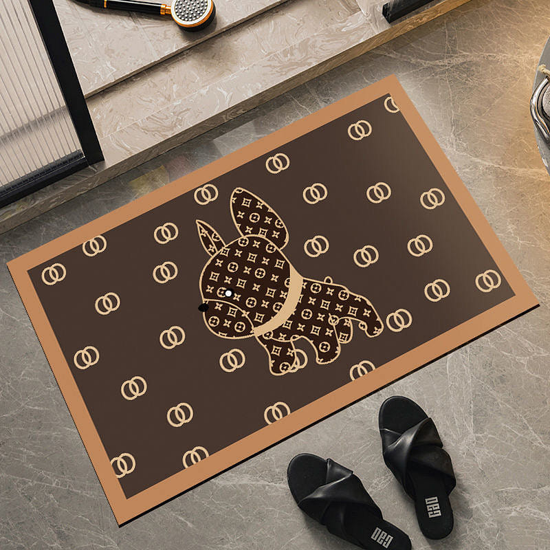 Luxury Absorbent Silicon Diatomite Floor Mat – Old Floral Pattern (Square) 5 lb