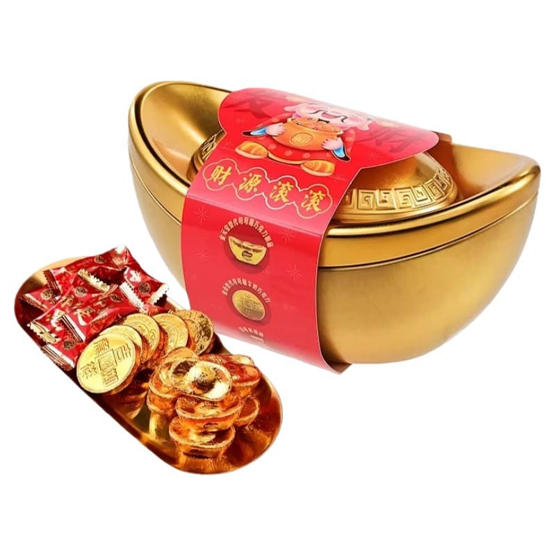 XFJ Gold Ingot Chocolate Gift Box New Year Candy 1 each