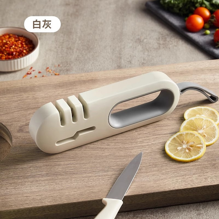 素味磨刀神器家用快速磨菜刀多功能厨房磨刀石 白灰色