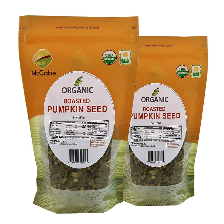 McCabe Organic Roasted Pumpkin Seeds 8oz (2 Packs)