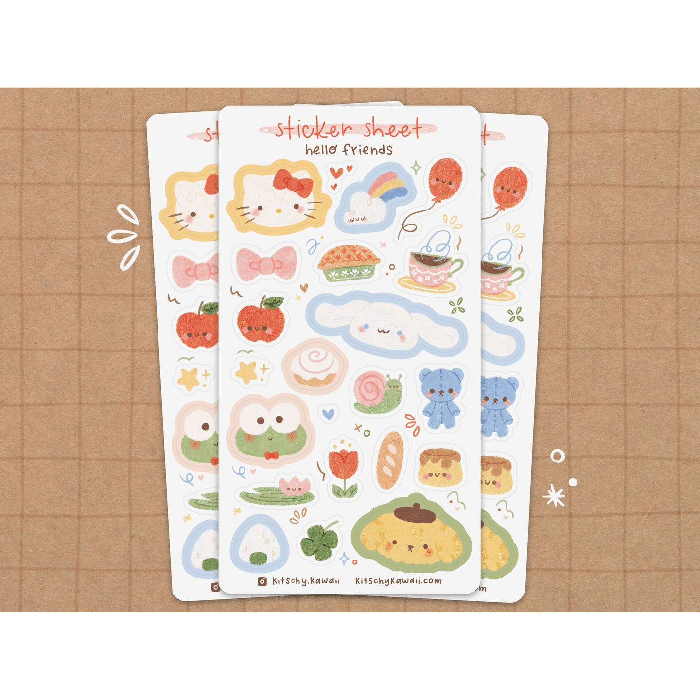 Hello Friends Vinyl Sticker Sheet 1 each