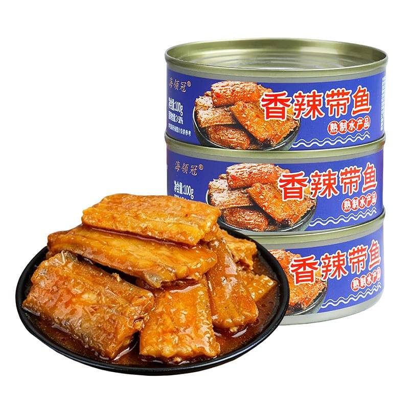 Hailingguan spicy Hairtail Canned Fish, 3 Cans 300 g