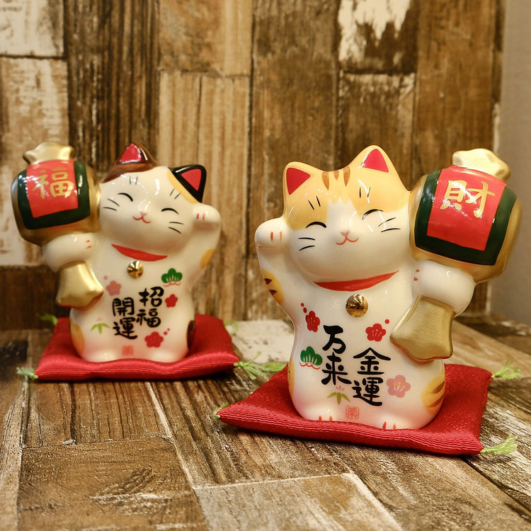 日本 药师窑 H9cm 招财猫（礼盒装）- 招财 1 个