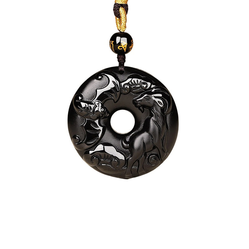 8A Grade Obsidian Pendant Sheep 37.6 * 37.6mm 1 box
